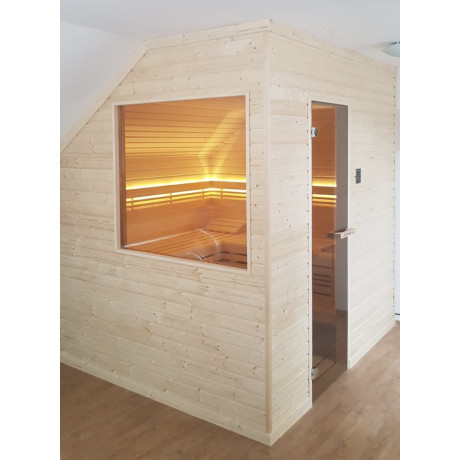 Saunaproject fínska domáca sauna Ampere 220x180cm