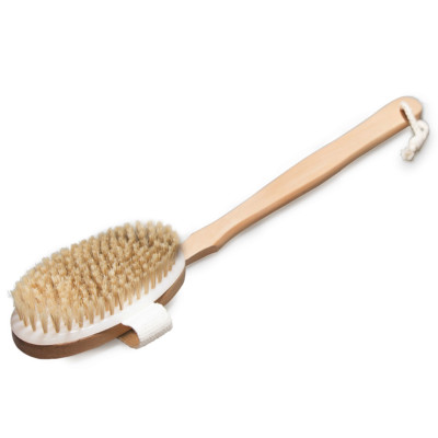 Celodřevěný kartáč do sauny s dlouhou odnímatelnou rukojetí