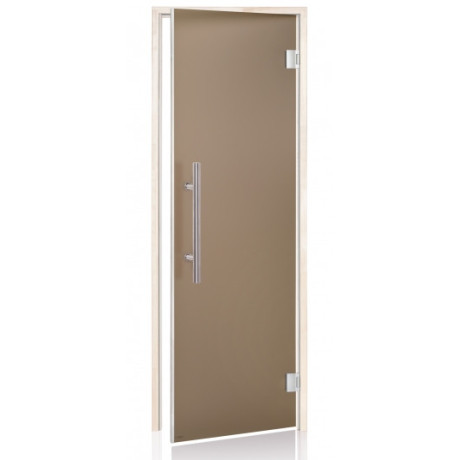 Dveře do sauny Lux 7x19 matný bronz osika