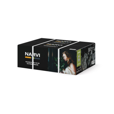 Saunové kameny Narvi z vulkanické horniny o velikosti 5–10 cm – balení kamenů vhodné pro saunová kamna