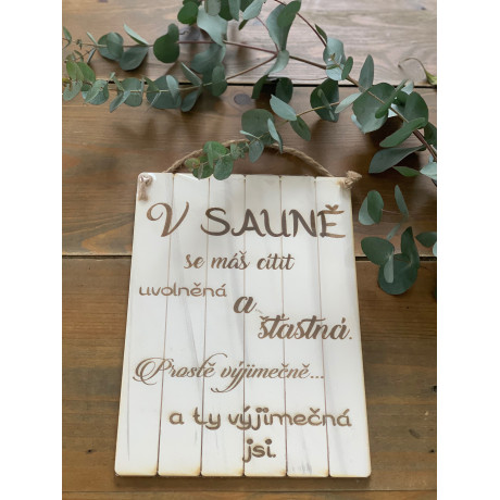 Obdélníková dřevěná cedule-ŽENA