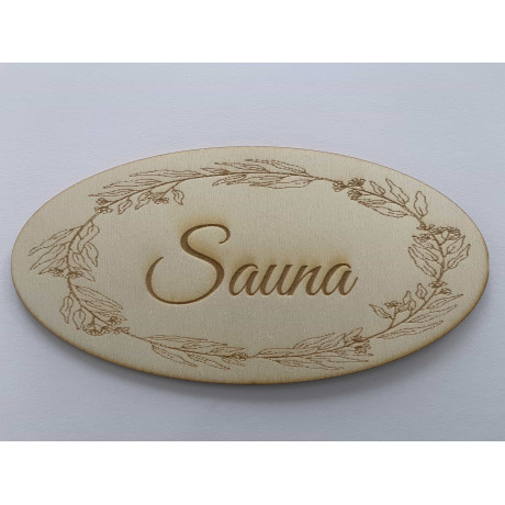 Drevená ceduľa SAUNA