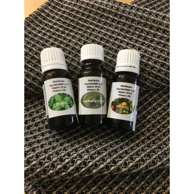 Set esencií eukalyptus 10ml + citrón10ml + mäta 10ml