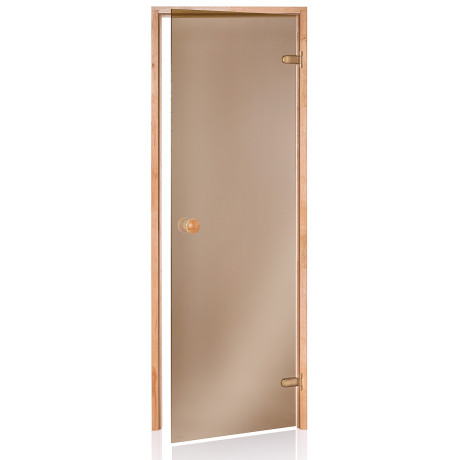 Dveře do sauny andres bronz celoskleněné rám osika