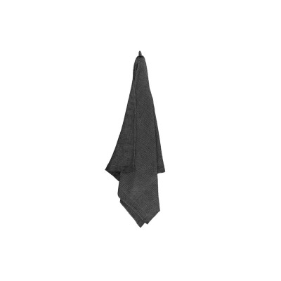 Osuška do sauny Rento, materiál Kenno - recyklovaná bavlna, farba black/grey, 90x180 cm.