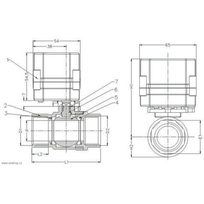Ventil se servopohonem pro vyvíjač pary do sauny