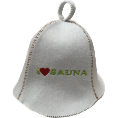 Čiapka do sauny, zelený nápis, plsť