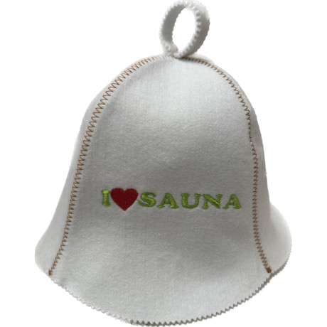 Čiapka do sauny, zelený nápis, plsť