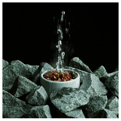 Hukka fontána medzi kameňmi veľká mastenec