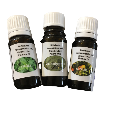 Set esencií eukalyptus 10ml + citrón10ml + mäta 10ml