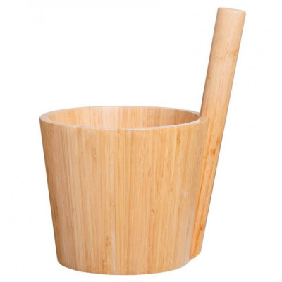 Vedro do sauny Rento 5L, laminovaný bambus. Čierna plastová vložka