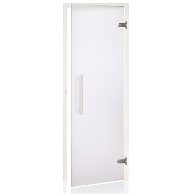 Andres dvere do sauny Medium číre 7x19 White satinato osika