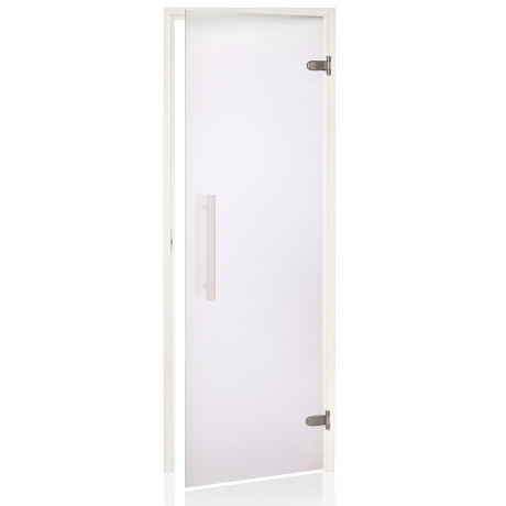 Andres dvere do sauny Medium číre 7x19 White satinato osika