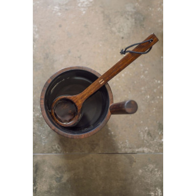 Rento vědro do sauny duo, tmavý bambus s černou plastovou vložkou, 5L