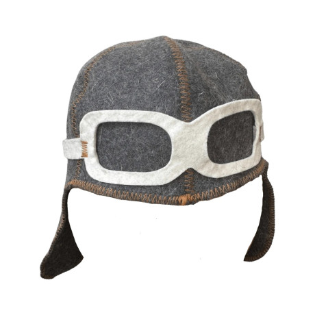 Saunovacia čiapka Pilot, prírodný filc šedá