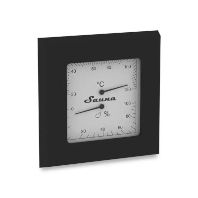 Sawo teploměr a vlhkoměr do sauny čtverec cedr, Black