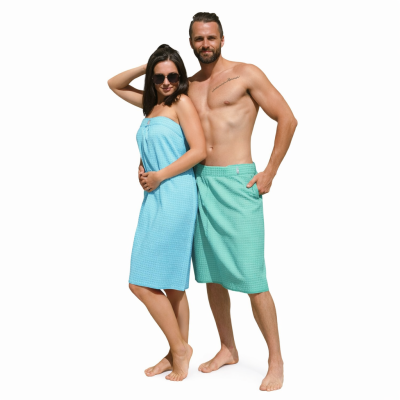 Kilt do sauny pár zelený a modrý