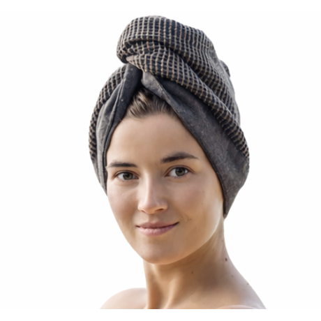 Rento ručník na vlasy do sauny Kenno 30x72cm modelka bílé pozadí