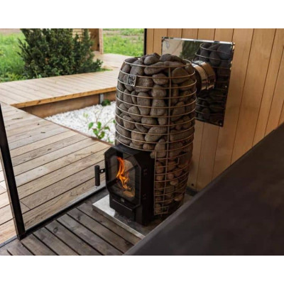 HUUM saunová pec na drevo HIVE Flow 9,8 kW v sauně