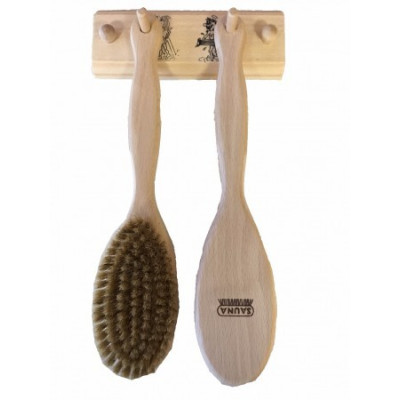 Dva kartáče do sauny s věšáčkem sauna