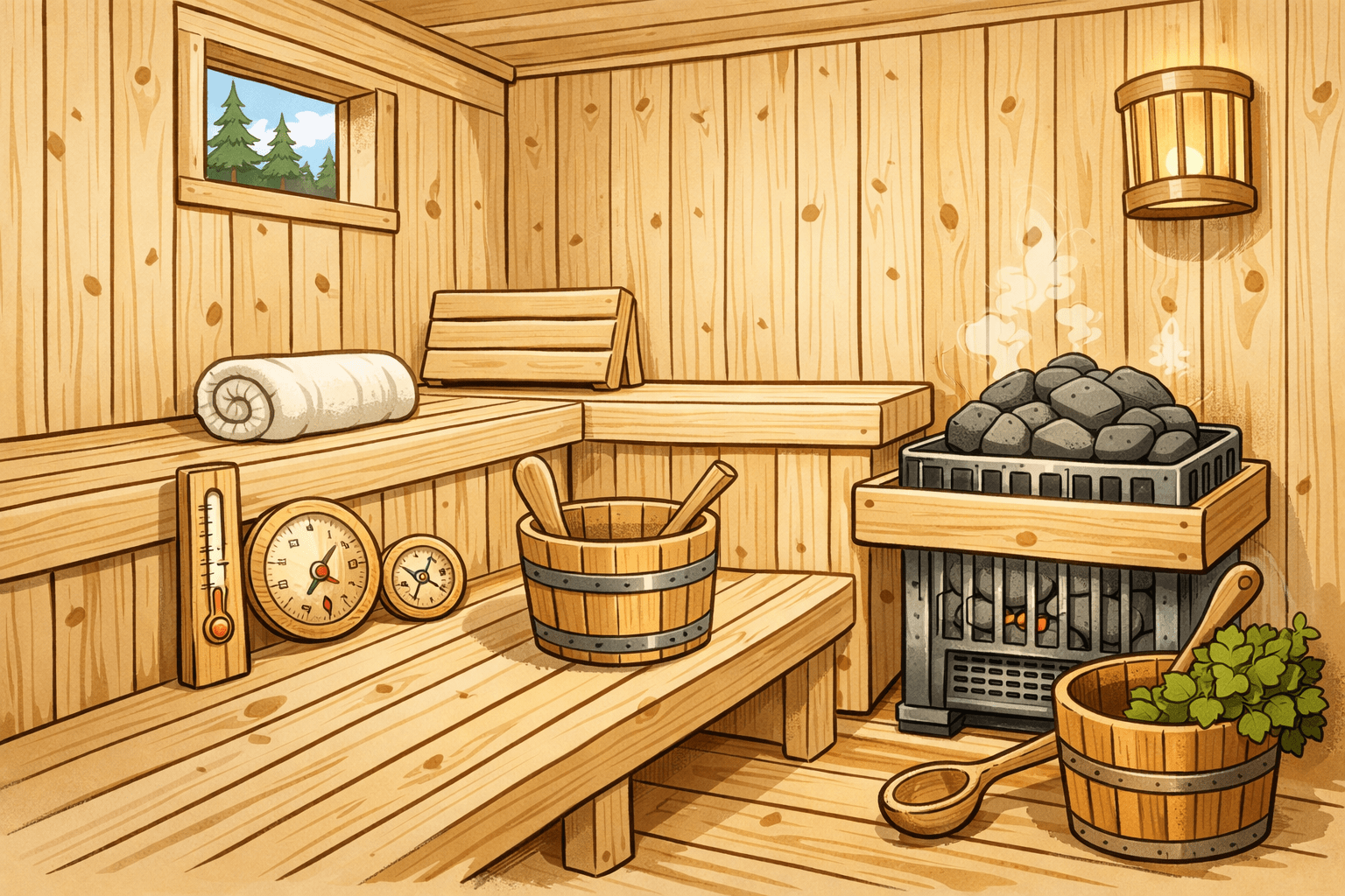 Severský smrk – palubky do sauny